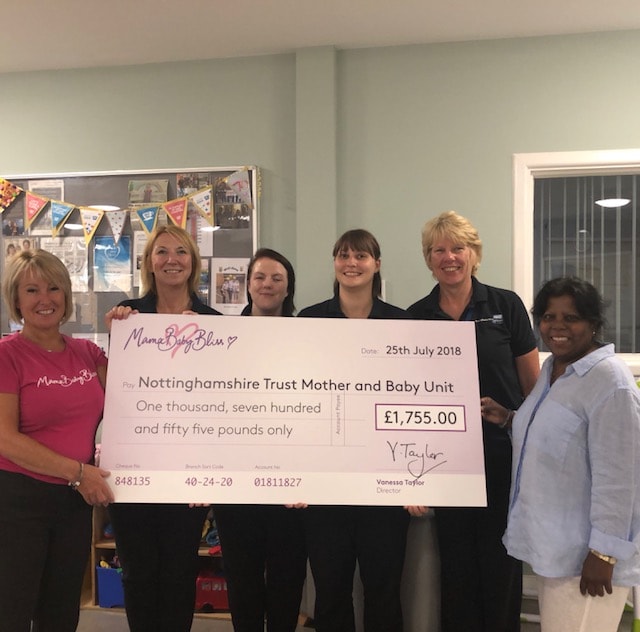 Presenting a cheque for funds raised in collaboration with Mercy Malaysia UK for the Nottinghamshire Trust Mother and Baby Unit Sensory Room